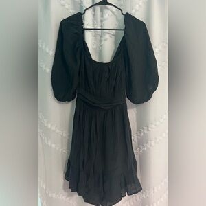 Black Mini Dress Puff Sleeve